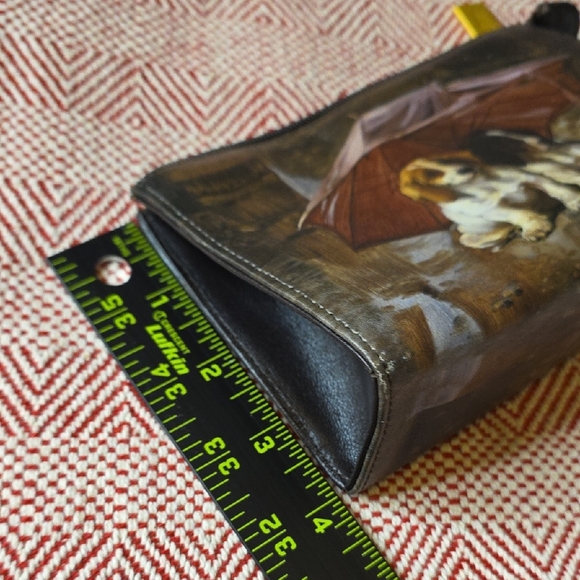 ICON Los Angeles Leather Bag “Umbrella Dogs” Basset Spaniel Puppies Art Purse - Picture 15 of 16